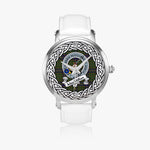 MacMillan Scottish Clan Tartan Crest Badge Silver Automatic Watch Size 46mm