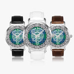 Scottish Irvine Clan Tartan Crest Badge Silver Automatic Watch Size 46mm