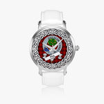 Hog Scottish Clan Tartan Crest Badge Silver Automatic Watch Size 46mm