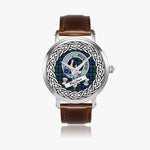 Fletcher Scottish Clan Tartan Crest Badge Silver Automatic Watch Size 46mm