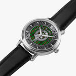 Clan Kinnear Crest & Tartan Knot Sterling Silver Unisex Automatic Watch (Silver) Size 46mm