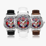 MacPherson Scottish Clan Tartan Crest Badge Old Silver Automatic Watch Size 46mm