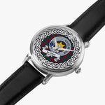 Jardine Scottish Clan Tartan Crest Badge Silver Automatic Watch Size 46mm
