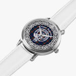 Scottish Agnew Clan Tartan Crest Badge Silver Automatic Watch Size 46mm