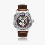 Scottish Carnegie Clan Tartan Crest Badge Silver Automatic Watch Size 46mm