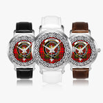 Stewart (High Stewards) Scottish Clan Tartan Crest Badge Silver Automatic Watch Size 46mm
