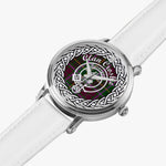 Scottish Crosbie Clan Tartan Crest Badge Silver Automatic Watch Size 46mm