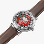 MacDonald of Keppoch Scottish Clan Tartan Crest Badge Silver Automatic Watch Size 46mm