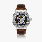 Chalmers Scottish Clan Tartan Crest Badge Silver Automatic Watch Size 46mm