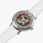 Leask Scottish Clan Tartan Crest Badge Silver Automatic Watch Size 46mm
