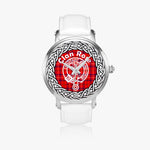 Scottish Rose Clan Tartan Crest Badge Silver Automatic Watch Size 46mm