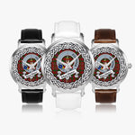 MacAlister Scottish Clan Tartan Crest Badge Silver Automatic Watch Size 46mm