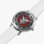 Clan Stewart or Stuart Crest & Tartan Knot Sterling Silver Unisex Automatic Watch (Silver) Size 46mm