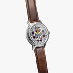 MacPherson Scottish Clan Tartan Crest Badge Silver Automatic Watch Size 46mm