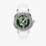 Scottish Gunn Ancient Clan Tartan Crest Badge Silver Automatic Watch Size 46mm