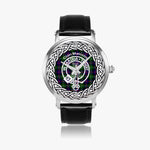 Scottish Malcolm Clan Tartan Crest Badge Silver Automatic Watch Size 46mm