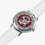 Scottish Bain Clan Tartan Crest Badge Silver Automatic Watch Size 46mm
