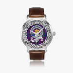 Wardlaw Scottish Clan Tartan Crest Badge Silver Automatic Watch Size 46mm