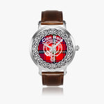 Scottish Haig Clan Tartan Crest Badge Old Silver Automatic Watch Size 46mm