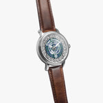Douglas surname Scottish clan tartan crest badge Circle Silver Automatic Watch Size 46mm