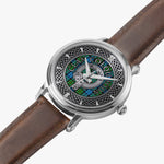 Clan Colquhoun Crest & Tartan Knot Sterling Silver Unisex Automatic Watch (Silver) Size 46mm