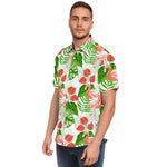 Men Hawaiian Shirt Flamingo Garden Hawaiian Men Short Sleeve Shirt