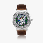 Carmichael Scottish Clan Tartan Crest Badge Silver Automatic Watch Size 46mm