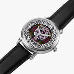 Hutchison Scottish Clan Tartan Crest Badge Silver Automatic Watch Size 46mm
