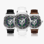 Clan Sutherland Crest & Tartan Knot Sterling Silver Unisex Automatic Watch (Silver) Size 46mm