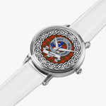 Bruce Scottish Clan Tartan Crest Badge Silver Automatic Watch Size 46mm