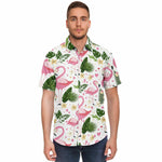 Men Hawaiian Shirt Flamingo Summer Holiday Hawaiian Men Short Sleeve Shirt