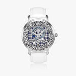 Hannay Scottish Clan Tartan Crest Badge Silver Automatic Watch Size 46mm