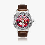 MacRae Scottish Clan Tartan Crest Badge Old Silver Automatic Watch Size 46mm