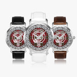 Scottish Lindsay Clan Tartan Crest Badge Silver Automatic Watch Size 46mm