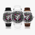 Clan MacGowan Crest & Tartan Knot Sterling Silver Unisex Automatic Watch (Silver) Size 46mm