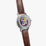 Haldane Scottish Clan Tartan Crest Badge Silver Automatic Watch Size 46mm