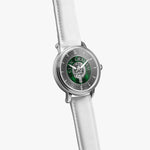 Clan Graham Crest & Tartan Knot Sterling Silver Unisex Automatic Watch (Silver) Size 46mm