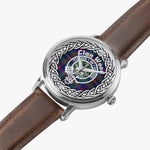 Scottish Wood Clan Tartan Crest Badge Silver Automatic Watch Size 46mm
