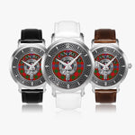 Clan Ross Crest & Tartan Knot Sterling Silver Unisex Automatic Watch (Silver) Size 46mm