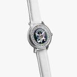 Shaw Of Tordarroch Scottish Clan Tartan Crest Badge Silver Automatic Watch Size 46mm