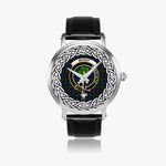Mowat Scottish Clan Tartan Crest Badge Silver Automatic Watch Size 46mm