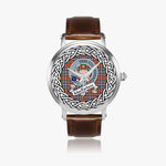 MacFarlane Scottish Clan Tartan Crest Badge Silver Automatic Watch Size 46mm