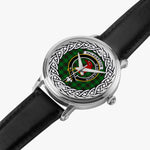 Halkerston Scottish Clan Tartan Crest Badge Silver Automatic Watch Size 46mm