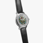 Paisley Scottish Clan Tartan Crest Badge Silver Automatic Watch Size 46mm