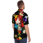 Men Hawaiian Shirt Floral and Skull Hawaiian Men Short Sleeve Shirt