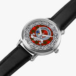 Cameron Scottish Clan Tartan Crest Badge Silver Automatic Watch Size 46mm