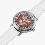 Scottish Heron Clan Tartan Crest Badge Silver Automatic Watch Size 46mm