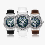 Scottish Forbes Clan Tartan Crest Badge Silver Automatic Watch Size 46mm