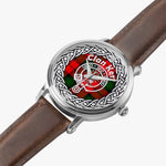 Scottish Kerr Clan Tartan Crest Badge Silver Automatic Watch Size 46mm