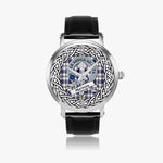 Hannay Scottish Clan Tartan Crest Badge Silver Automatic Watch Size 46mm